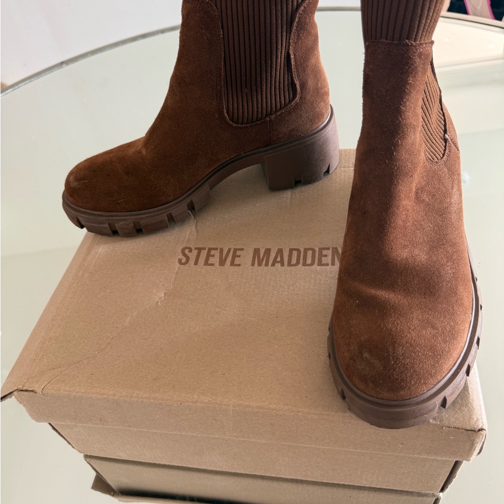 Steve Madden Women's Chocolate Suede Ankle Boots